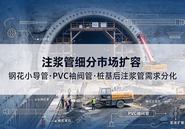 杜集注浆管细分市场扩容，隧道钢花小导管、PVC 袖阀管、桩基后注浆管需求分化